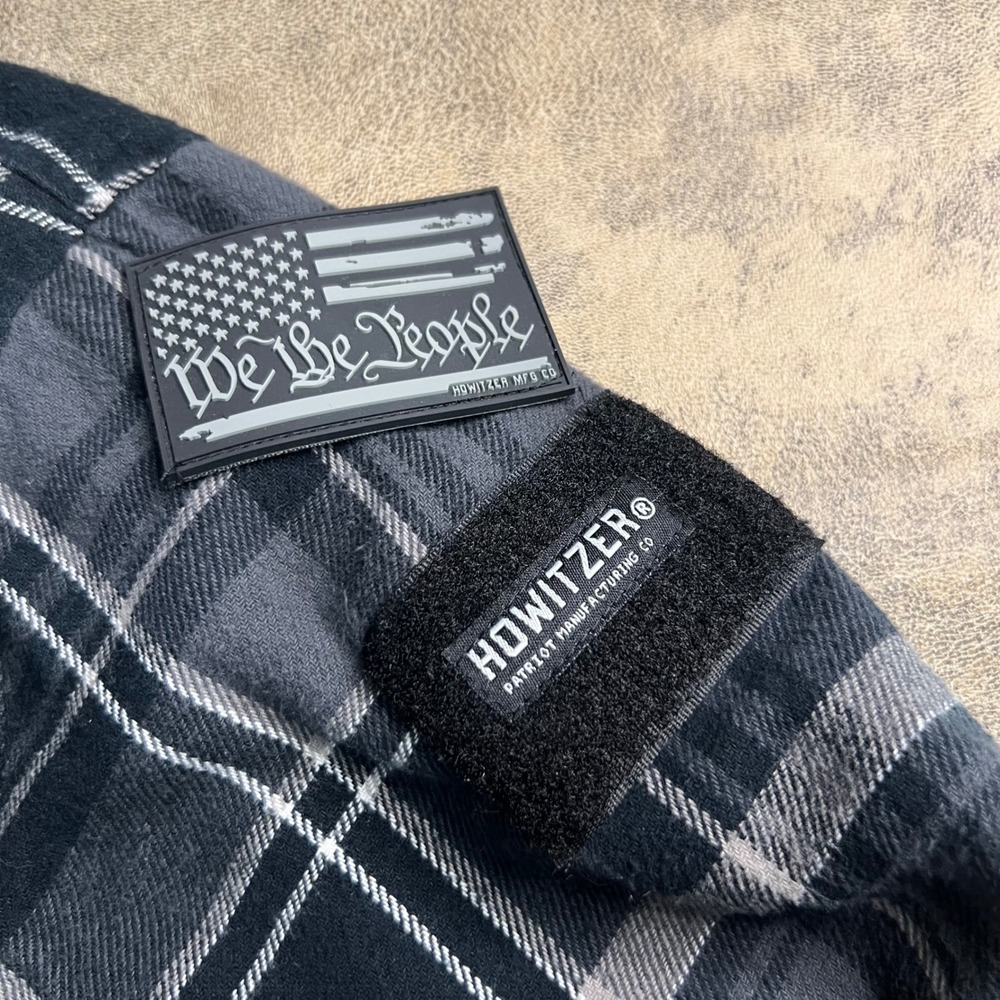Howitzer Reversible‎ Flannel Shirt Jacket Mens XL Black Grey We The People Flag - Picture 4 of 9